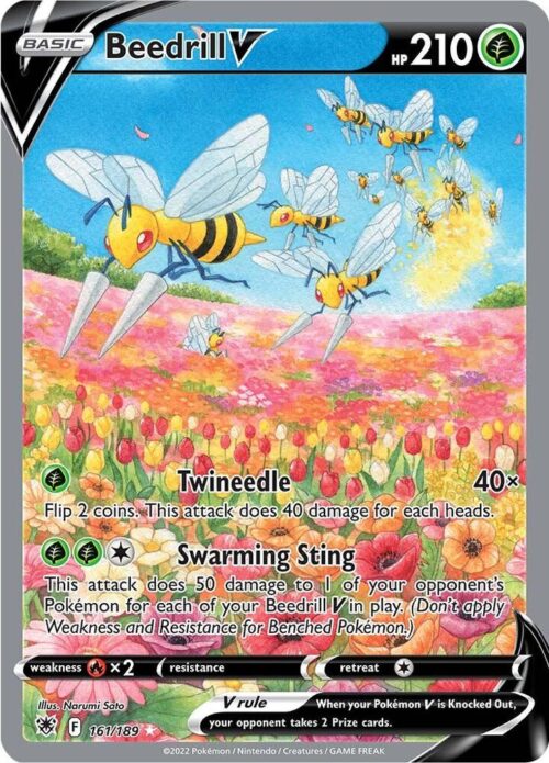 pokemon beedrill v 161 lucentezza siderale carta singola eng