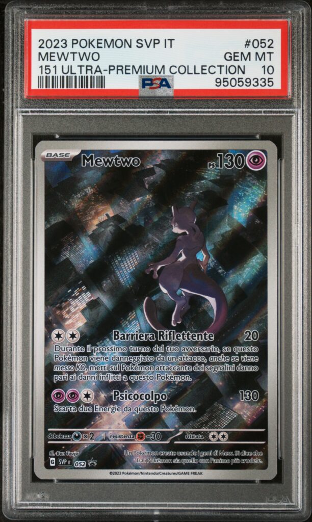 pokemon mewtwo promo upc 151 052 psa 10 ita