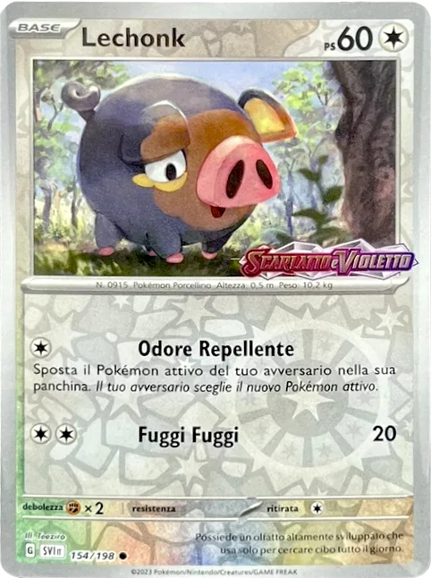 pokemon lechonk 154 stamped promo scarlatto e violetto carta singola ita