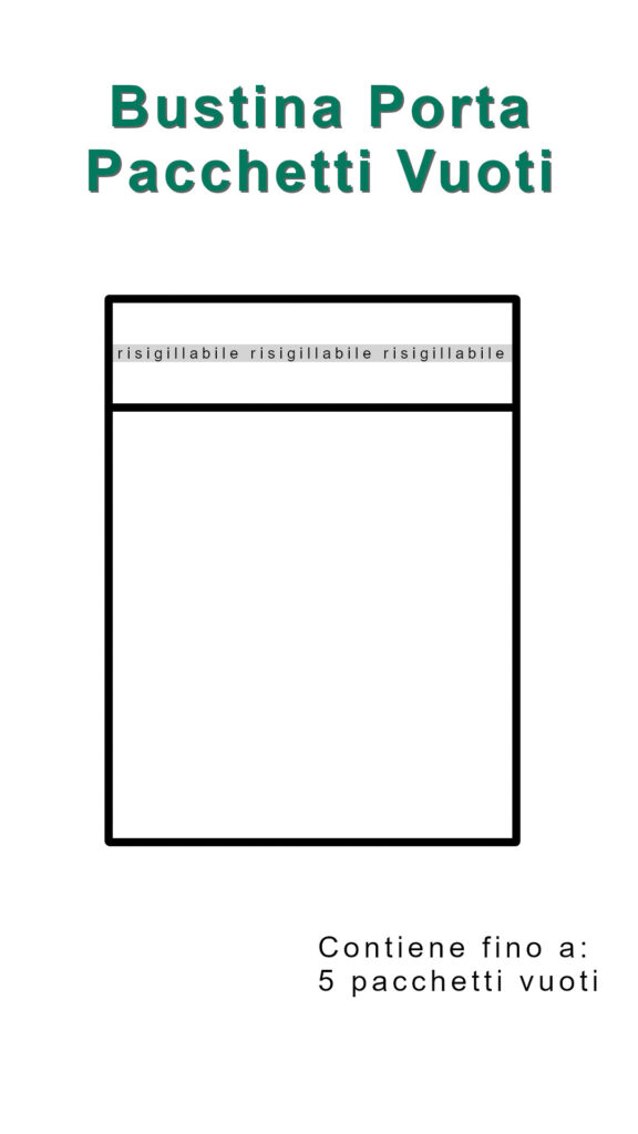 bustina porta pacchetti vuoti empty packs holder service