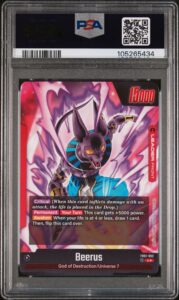 dragon ball carta gradata psa 10 beerus leader alt fb01-002 eng back
