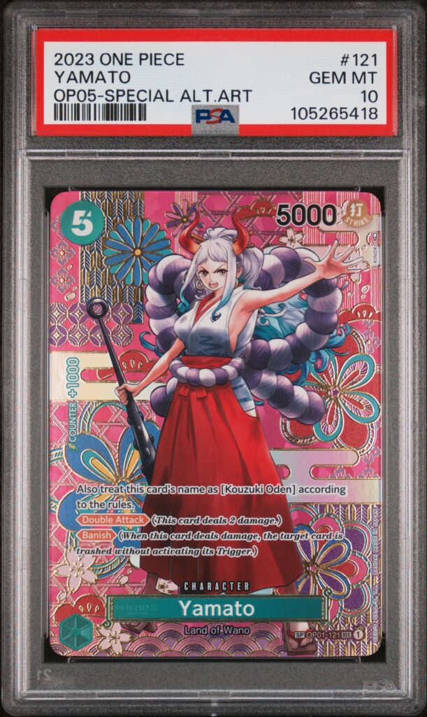 one piece carta gradata psa 10 yamato op01-121 special op05 sec alt eng