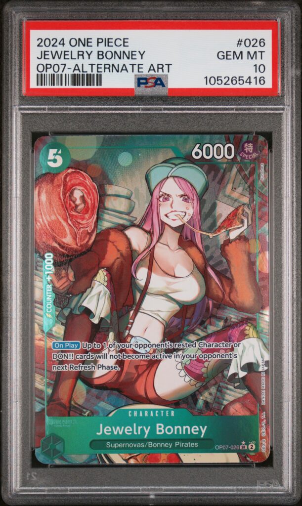 one piece carta gradata psa 10 bonney op07-026 sr alt eng